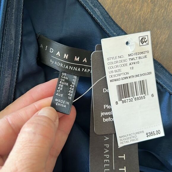 Aidan Mattox by Adrianna Papell One-Shoulder Mermaid Gown - Picture 11 of 13